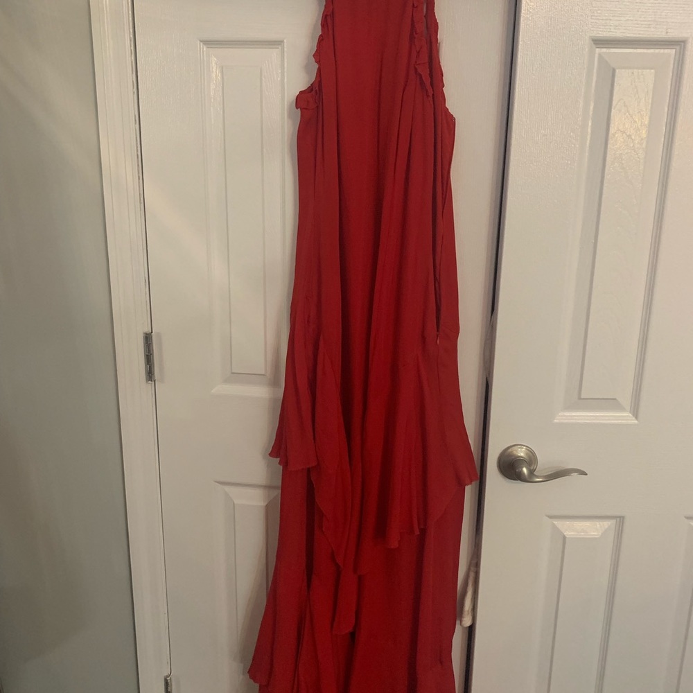 new red silk gown